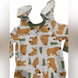 Carters boys 4T bear themed footie pajamas